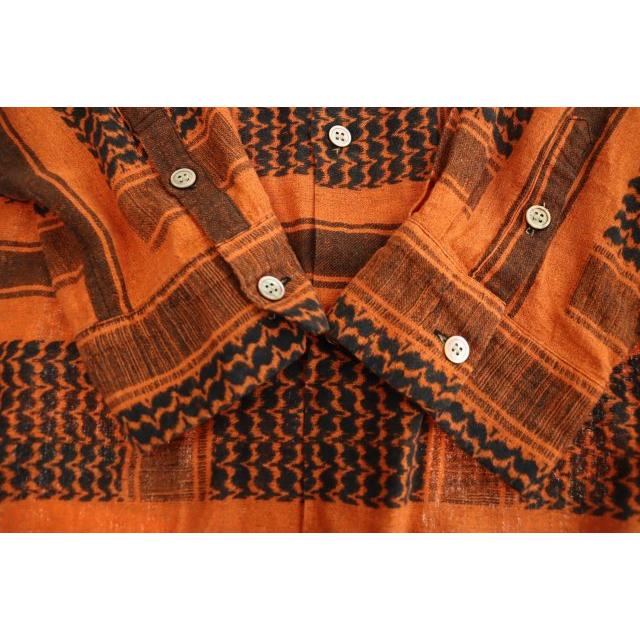 アンユーズド UNUSED 19SS LONG SLEEVE AFGHAN PRINT SHIRT OLANGE