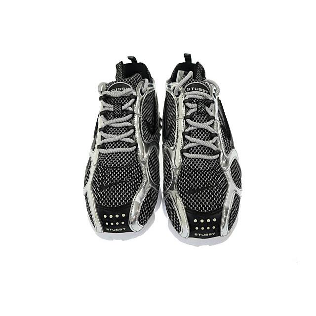 【中古】ナイキ NIKE ×STUSSY ステューシー AIR ZOOM SPIRIDON CAGED エア ズーム CU1854-001 26.5 黒▲■250205 NIKE（ナイキ） ×STUSSY ステューシー AIR ZOOM SPIRIDON CAGED エア