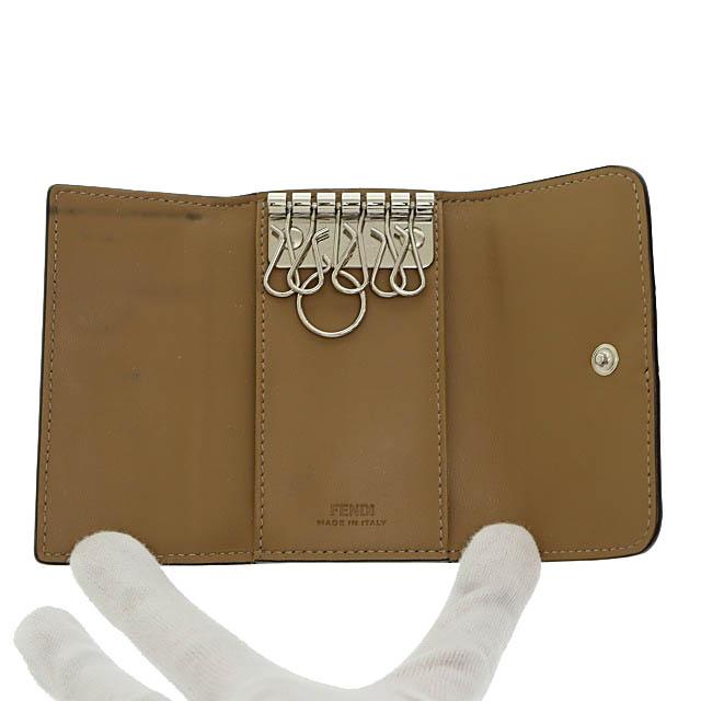 フェンディ FENDI ダイアゴナル FF 6連 キーケース 茶 ブラウン△□
