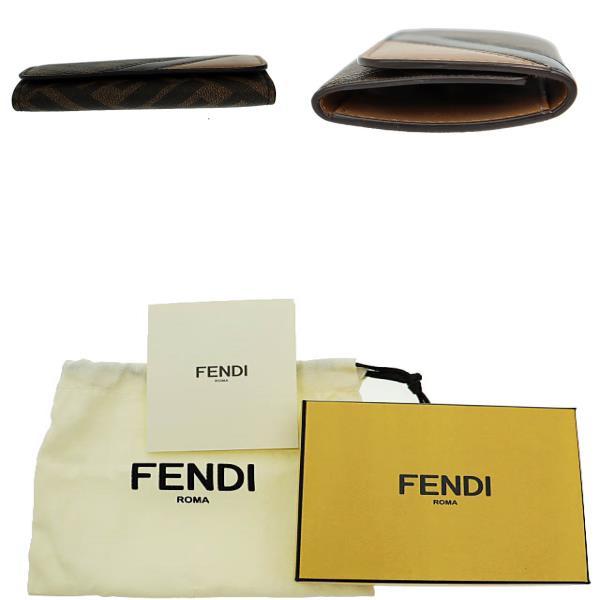 FENDI フェンディ ダイアゴナル FF 6連 キーケース 茶 ブラウン 
