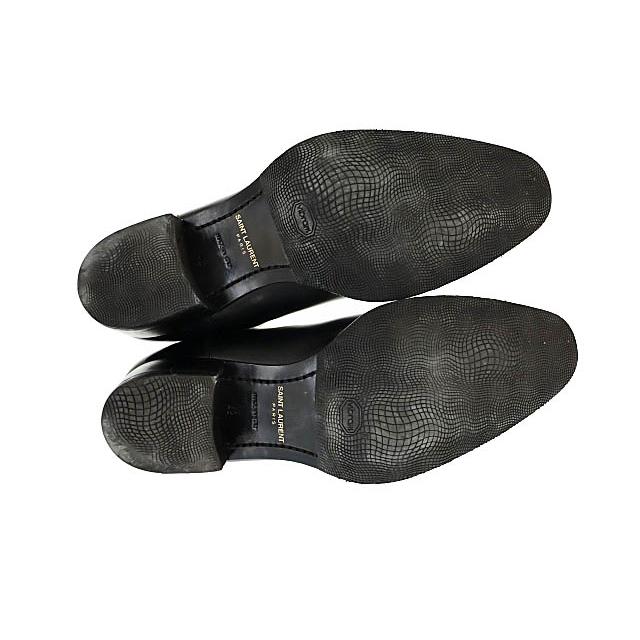 SAINT LAURENT ブラック サイドゴアブーツ サンローラン サイドゴアブーツ ショートブーツ メンズ SIZE 39.5 (XS