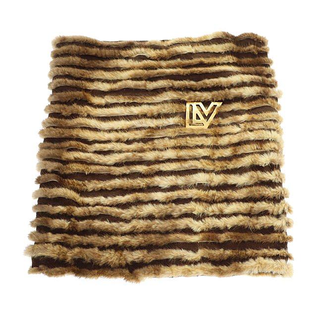 ルイヴィトン　ネックウォーマー　ブラウン　ファー　スヌード　ミンク M74728 LOUIS VUITTON（ルイ・ヴィトン） LOUIS VUITTON LV ロゴ スヌード