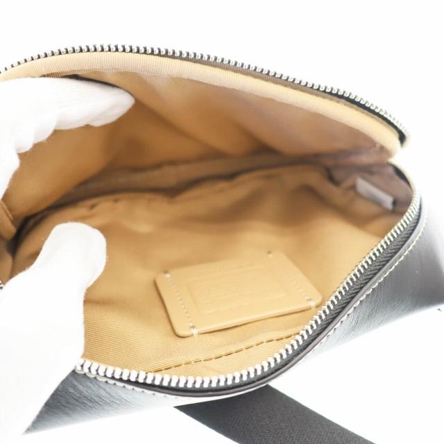 COACH（コーチ） レザー チェッカー ショルダー バッグ ブラック