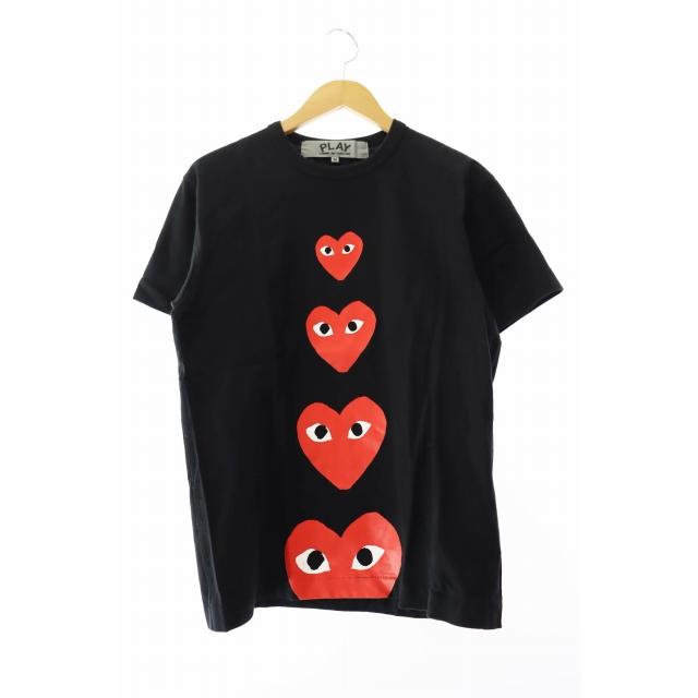 コムデギャルソン COMME des GARCONS プリント 4連ハート 半袖T