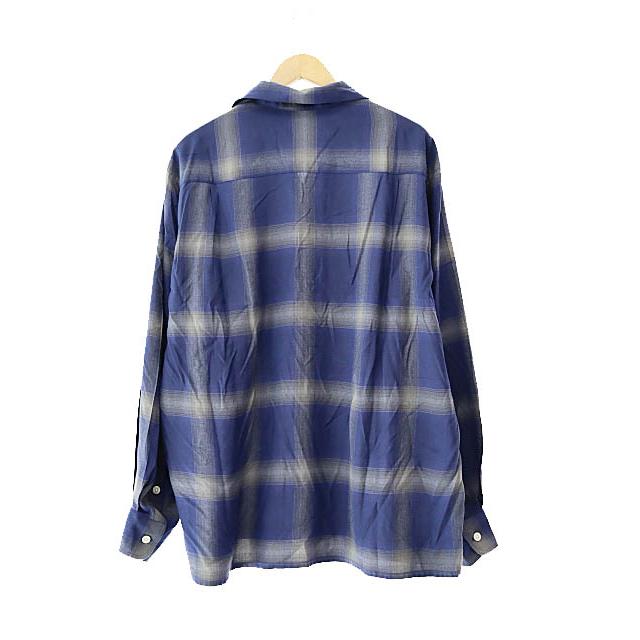 WACKO MARIA ワコマリア OMBRE CHECK OPENCOLLAR SHIRT L/S NAVY WACKO MARIA ワコマリア OMBRE CHECK OPENCOLLAR SHIRT L/S NAVY