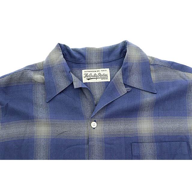 WACKO MARIA ワコマリア OMBRE CHECK OPENCOLLAR SHIRT L/S NAVY WACKO MARIA ワコマリア OMBRE CHECK OPENCOLLAR SHIRT L/S NAVY