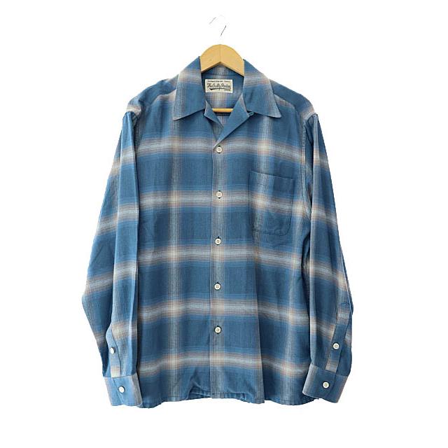 WACKO MARIA ワコマリア OMBRE CHECK OPENCOLLAR SHIRT L/S BLUE WACKO MARIA ワコマリア OMBRE CHECK OPENCOLLAR SHIRT L/S BLUE