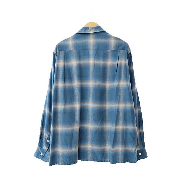 WACKO MARIA ワコマリア OMBRE CHECK OPENCOLLAR SHIRT L/S BLUE WACKO MARIA ワコマリア OMBRE CHECK OPENCOLLAR SHIRT L/S BLUE