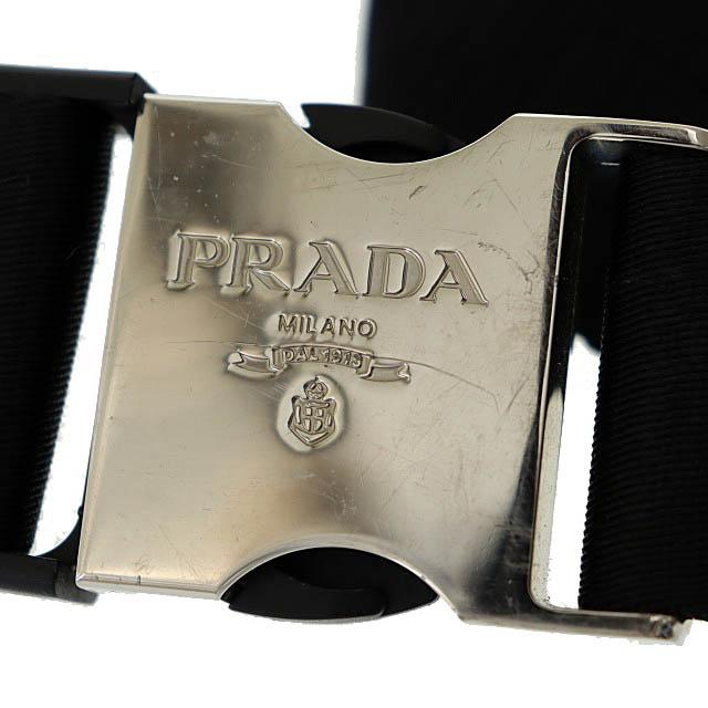 【中古】プラダ PRADA トライアングル ロゴ SOFTY レザー ボディ ベルト バッグ 2VH156 NERO黒ブラック☆AA★▲250513 PRADA（プラダ） トライアングル ロゴ SOFTY レザー ボディ ベルト