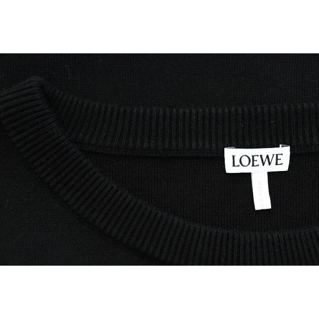 LOEWE アナグラム　ポケットセーター　ブラック LOEWE (ロエベ) ポケット クルーネック ニット ANAGRAM POCKET