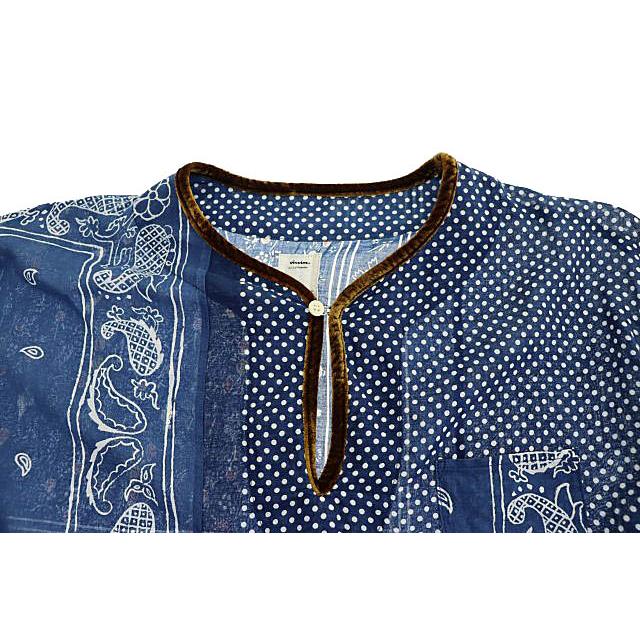 トップス visvim tunic bandana navy 3 ビズビム VISVIM 21AW TUNIC P.O.BANDANA バンダナ柄 チュニック