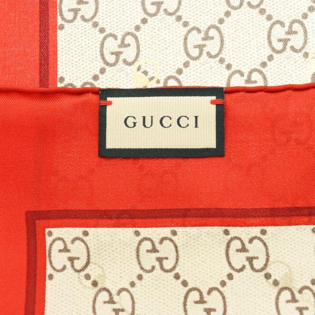 GUCCI（グッチ） GUCCI GGパターン ホースビット柄 シルク スカーフ