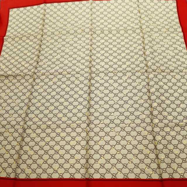 GUCCI GGパターン スカーフ レッド