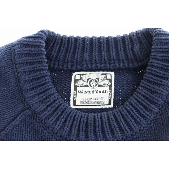ウェイステッドユース Wasted youth 24AW KNIT SWEATER ロゴ ニット 