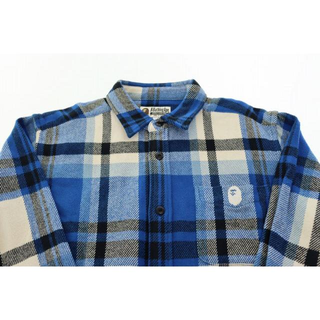 A BATHING APE チェック柄ポロシャツ M A BATHING APE(アベイシングエイプ) 00's One point logo check polo