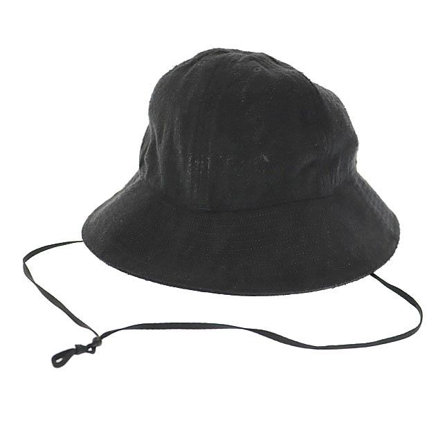 コモリ COMOLI 25SS シルク ネップ ハット 帽子 B01-07002 F 黒