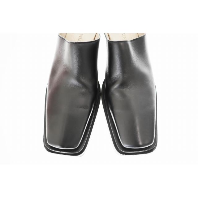 【中古】ボッテガヴェネタ BOTTEGA VENETA スクエアトゥ レザー ミュール スリッポン ブラック 42 ☆AA★▲■250704 BOTTEGA VENETA（ボッテガ・ヴェネタ） スクエアトゥ レザー ミュール