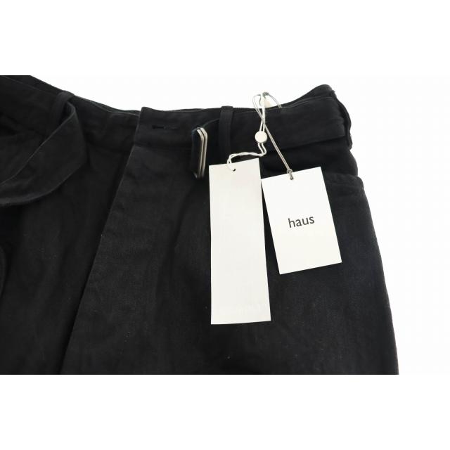 コモリ COMOLI 25SS デニム ベルテッドパンツ B01-03001 2 黒 ブラック 