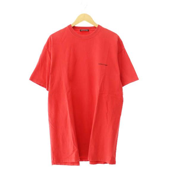 【中古】バレンシアガ BALENCIAGA 18AW SMALL LOGO T-SHIRT スモール ロゴ 半袖Tシャツ 508203 TBV43 S赤☆AA★250827 balenciaga バレンシアガ tシャツ スモールロゴ 半袖 ロゴT BALENCIAGA
