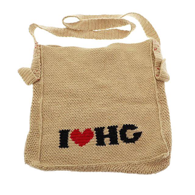 【中古】ヒステリックグラマー HYSTERIC GLAMOUR パッチワーク ニット編み ショルダー バッグ ベージュ☆AA★▲251007 HYSTERIC GLAMOUR（ヒステリックグラマー） パッチワーク ニット 編み