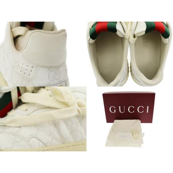 【中古】グッチ GUCCI 25SS Re-Web Sneakers GGスプリーム リウェブ スニーカー 816818 38.5 白☆AA★●▲■250913 GUCCI（グッチ） GUCCI 25SS Re-Web Sneakers GGスプリーム ロゴ
