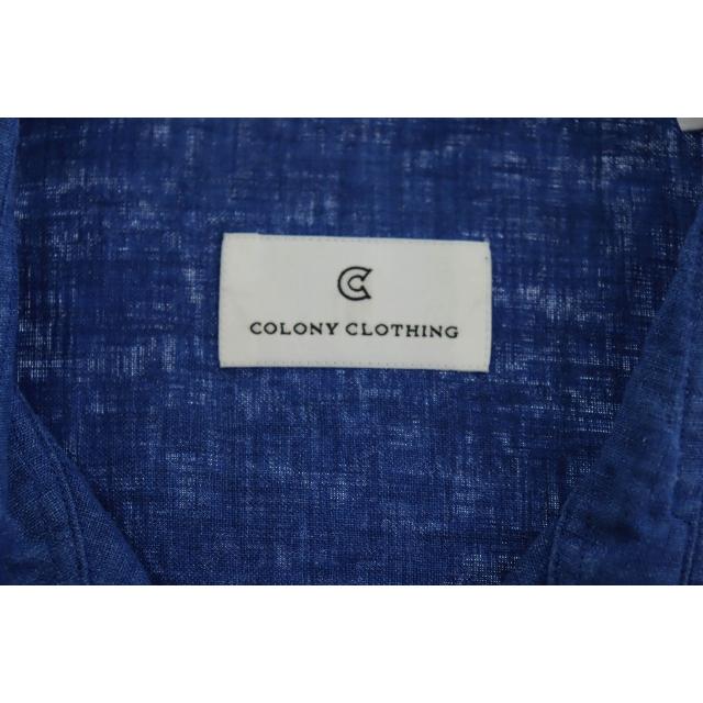 colony clothing コロニー クロージング リネン 長袖シャツ L 青