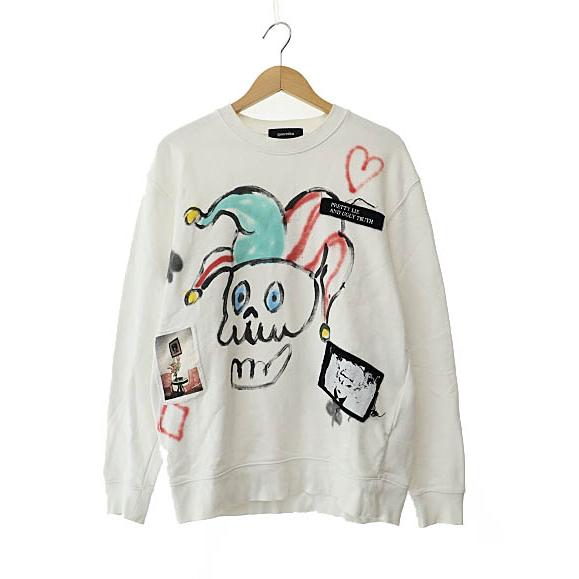 【中古】Guernica ゲルニカ ペイント パッチワーク スウェット トレーナー L 白ホワイト ●250901 メンズ Guernica ゲルニカ ペイント パッチワーク スウェット トレーナー L 白