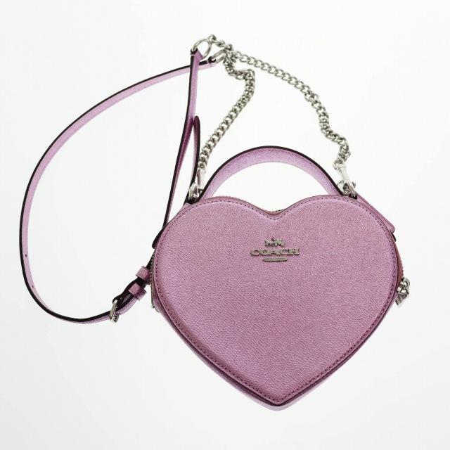 激カワ】COACH コーチ 美品 シグネチャー ハート ショルダーバッグ 