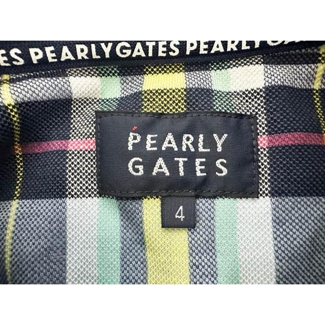新品未使用‼️PEARLY GATES チェック柄ポロシャツ　サイズ4 パーリーゲイツ PEARLY GATES チェック プリント 半袖 ポロシャツ 4