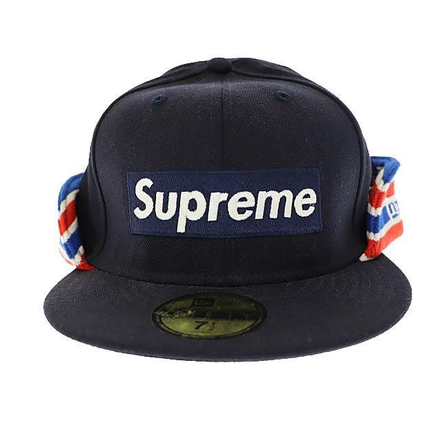 値下げSupreme ボックスロゴ　ニューエラグレー　ウールリッチ7 3/4 Supreme シュプリーム SUPREME ×New Era ニューエラ 09AW Knit