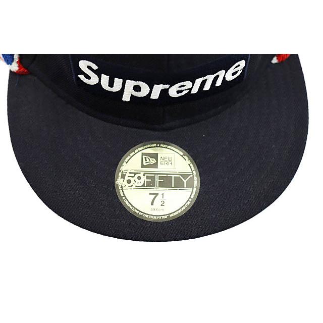 値下げSupreme ボックスロゴ　ニューエラグレー　ウールリッチ7 3/4 Supreme シュプリーム SUPREME ×New Era ニューエラ 09AW Knit