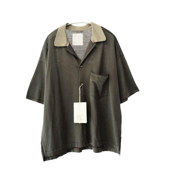 【中古】ANCELLM アンセルム 25SS OPEN COLLAR KNIT S/S SHIRT CHARCOAL オープンカラー ニット 半袖 シャツ■251002 ANCELLM アンセルム 25SS OPEN COLLAR KNIT S/S SHIRT CHARCOAL