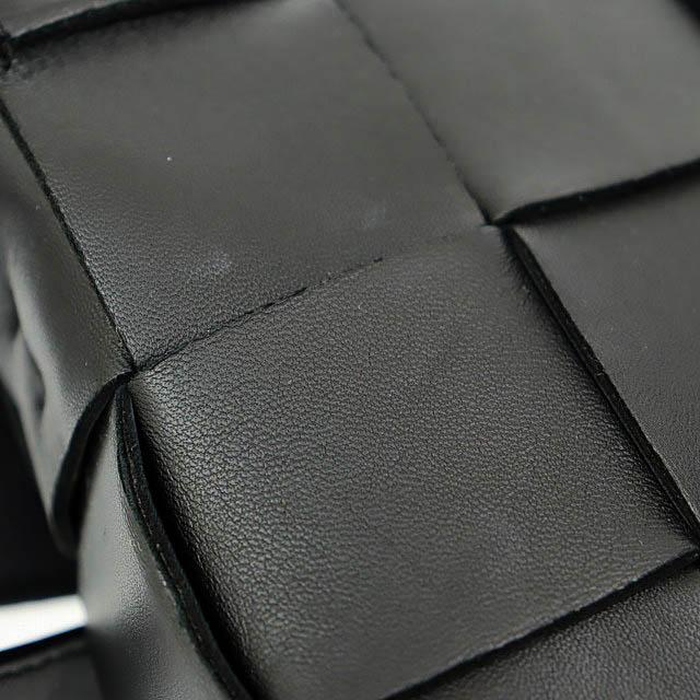 【中古】ボッテガヴェネタ BOTTEGA VENETA カセット レザー ショルダー バッグ 黒ブラック ☆AA★▲■251020 BOTTEGA VENETA（ボッテガ・ヴェネタ） カセット レザー ショルダー