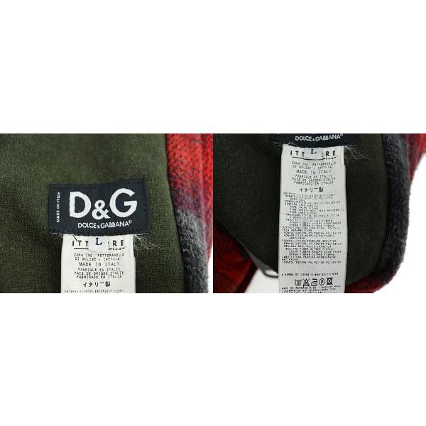 美品 DOLCE&GABBANA チェック柄 パーカー ドルガバ DOLCE&GABBANA ドルチェ&ガッバーナ ドルガバ ロゴプレート 襟ボア