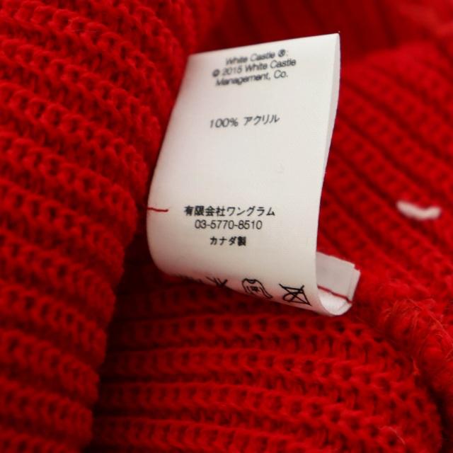 【中古】シュプリーム SUPREME ×ホワイトキャッスル 15SS ロゴ ワッペン ビーニー ニット帽 レッド☆AA★▲251018 Supreme（シュプリーム） ×White Castle ホワイトキャッスル 15SS