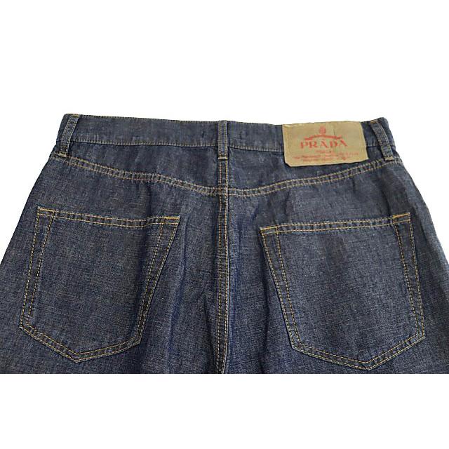 タグ付き PRADA 近年 トライアングルロゴ ヒッコリー デニムビスチェ 40 中古・古着通販】PRADA (プラダ) トライアングルロゴブラレット