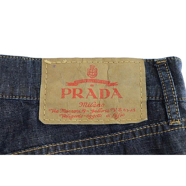 【中古】プラダ PRADA 24SS トライアングル 三角ロゴ プレート 5ポケット デニム パンツ ジーンズ GEP374 31 251120 PRADA（プラダ） PRADA 24SS トライアングル 三角ロゴ プレート 5