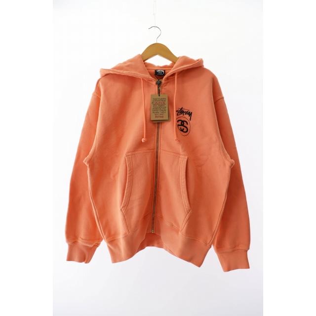 Stussy オレンジ パーカー フロントジッパー 中古・古着通販】stussy (ステューシー) メッシュジップパーカー