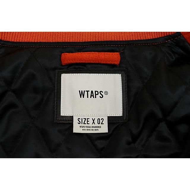 【中古】ダブルタップス WTAPS 18AW CLUB JACKET 袖レザー 中綿 クラブ ジャケット スタジャン 182BRDT-JKM04 251110 ダブルタップス WTAPS 18AW CLUB JACKET ロゴ 袖レザー 中綿 クラブ