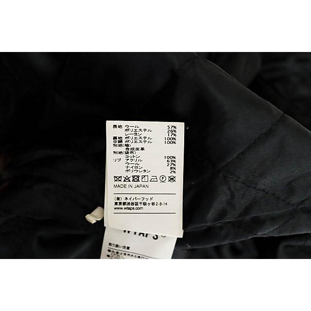 ダブルタップス WTAPS 18AW CLUB JACKET ロゴ 袖レザー 中綿 クラブ