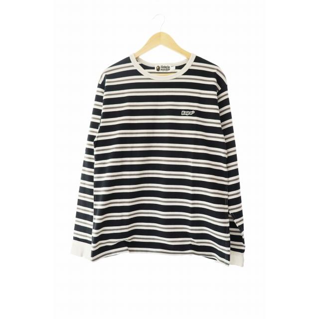 A BATHING APE アベイシングエイプ　長袖Tシャツ　ロンT ボーダー A BATHING APE（アベイシングエイプ） ロゴ パッチ ボーダー ロング