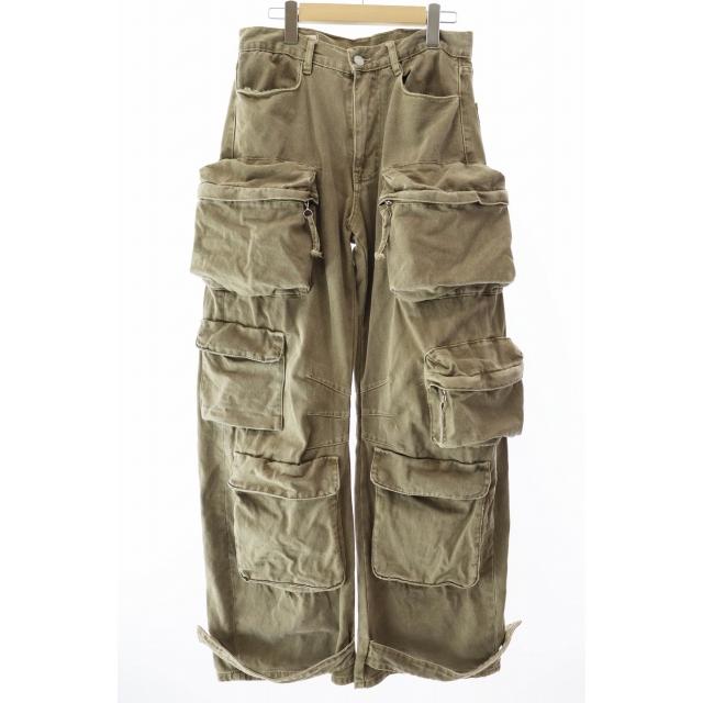 ZARA パンツ　デニム　ユーティリティ　カーゴ　US海外　 完売品　サイズ38 ZARA（ザラ） ユーティリティ カーゴ デニム パンツ 38 カーキ