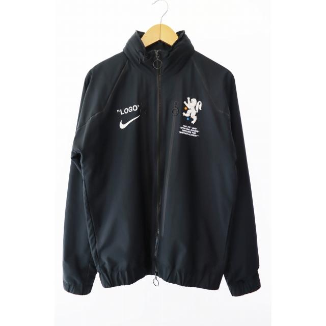 【中古】ナイキ NIKE LAB ラボ × Off-White オフホワイト 18SS ロゴ刺繍 トラック ジャケット AA3298-010 XS 黒 NIKE（ナイキ） NIKE LAB ラボ × Off-White オフホワイト 18SS