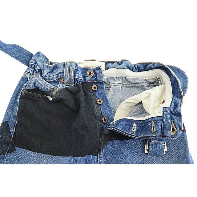 オフホワイト OFF WHITE 19AW バイアス ロゴ ベルテッド デニム パンツ