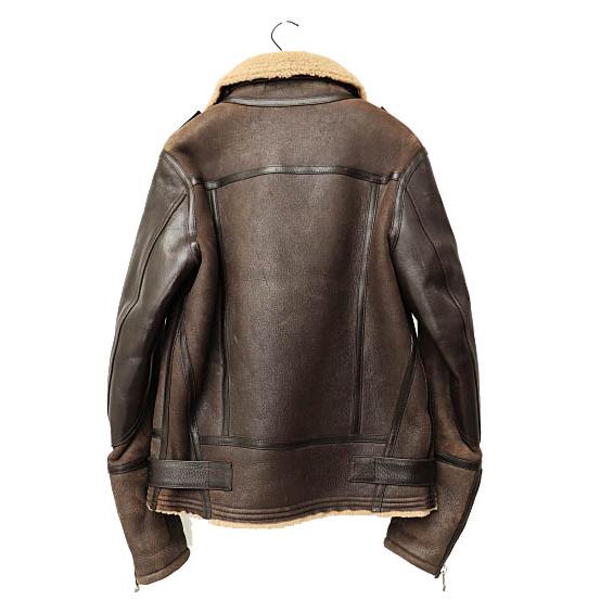 バルマン BALMAIN 14AW-15AW 牛革レザー 切替 ムートン ボア