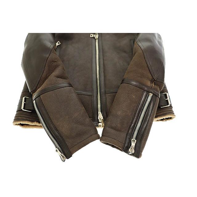 バルマン BALMAIN 14AW-15AW 牛革レザー 切替 ムートン ボア