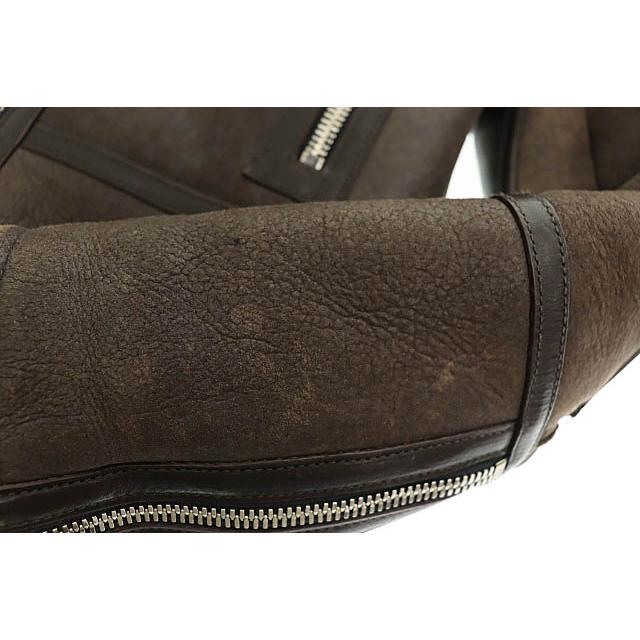 バルマン BALMAIN 14AW-15AW 牛革レザー 切替 ムートン ボア