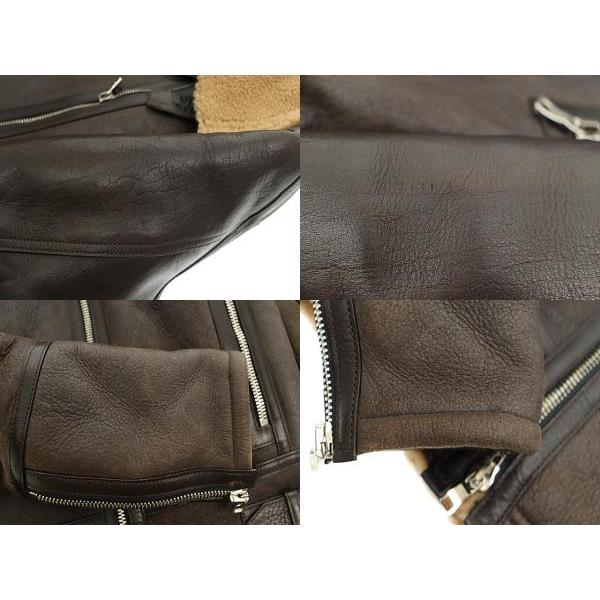 バルマン BALMAIN 14AW-15AW 牛革レザー 切替 ムートン ボア