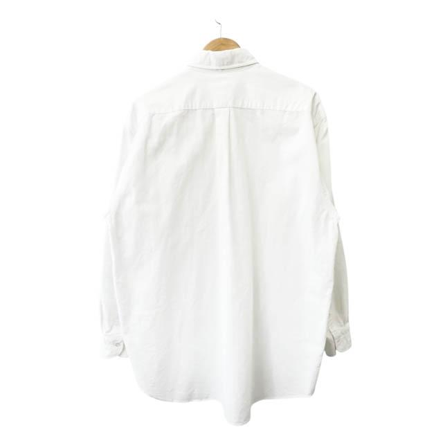 【COMOLI】　長袖シャツ　ホワイト COMOLI コモリシャツ, White – Navyblue