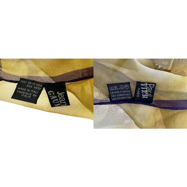 ジャンポールゴルチエ Jean Paul GAULTIER silk scarf ロゴ 総柄